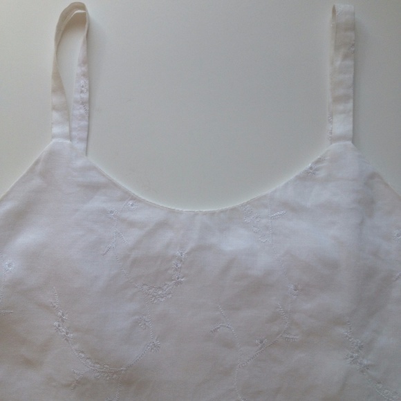 White Egyptian Cotton Spaghetti Strap Top - Picture 3 of 12